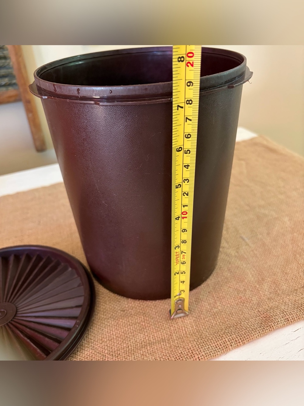 Vintage Tupperware Servalier Brown Mushroom Pattern Canister🍄❤️ - Picture 9 of 11